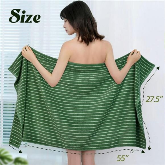 Quick Dry Cotton Bath Towels Set of 2 Soft Large Spa Shower Pool Travel Towels - Picture 3 of 8